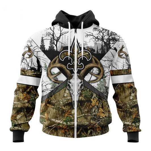 3D Nfl Printed Realtree Camo New Orleans Saints Hoodie Custom Name Amp Number