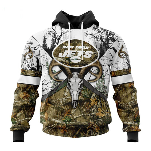 3D Nfl Printed Realtree Camo New York Jets Hoodie Custom Name Amp Number