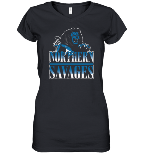 Detroit Defense Northern Savages Women039S V Neck T Shirt