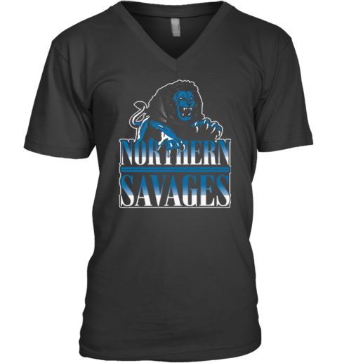 Detroit Defense Northern Savages V Neck T Shirt