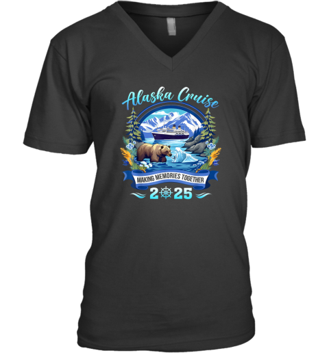Cruisin Together Alaska 2025 Family Friend Alaska Cruise V Neck T Shirt