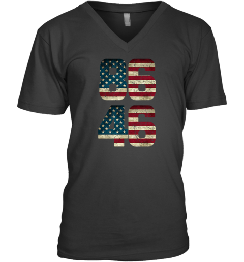 8646 American Flag Anti Joe Biden V Neck T Shirt