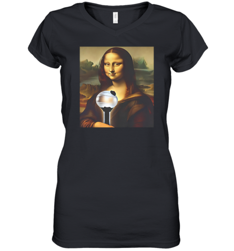Bts J Hope Mona Lisa Holding Army Bomb Women039S V Neck T Shirt